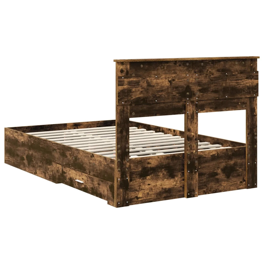 Struttura del letto Rovere fumé 135 x 190 cm Legno multistrato 3409999