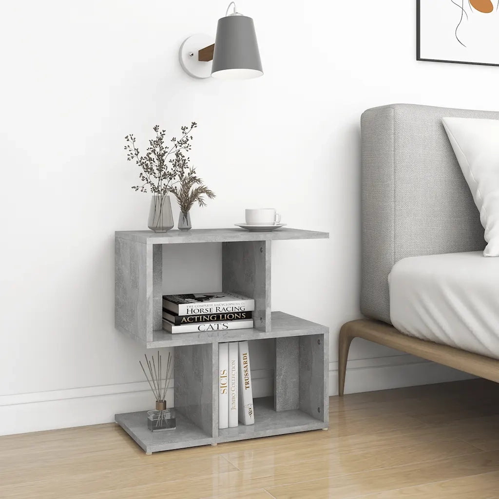 Comodino | Armadio da Notte | Mobiletto da notte Grigio Cemento 50x30x51,5 cm in Legno Multistrato