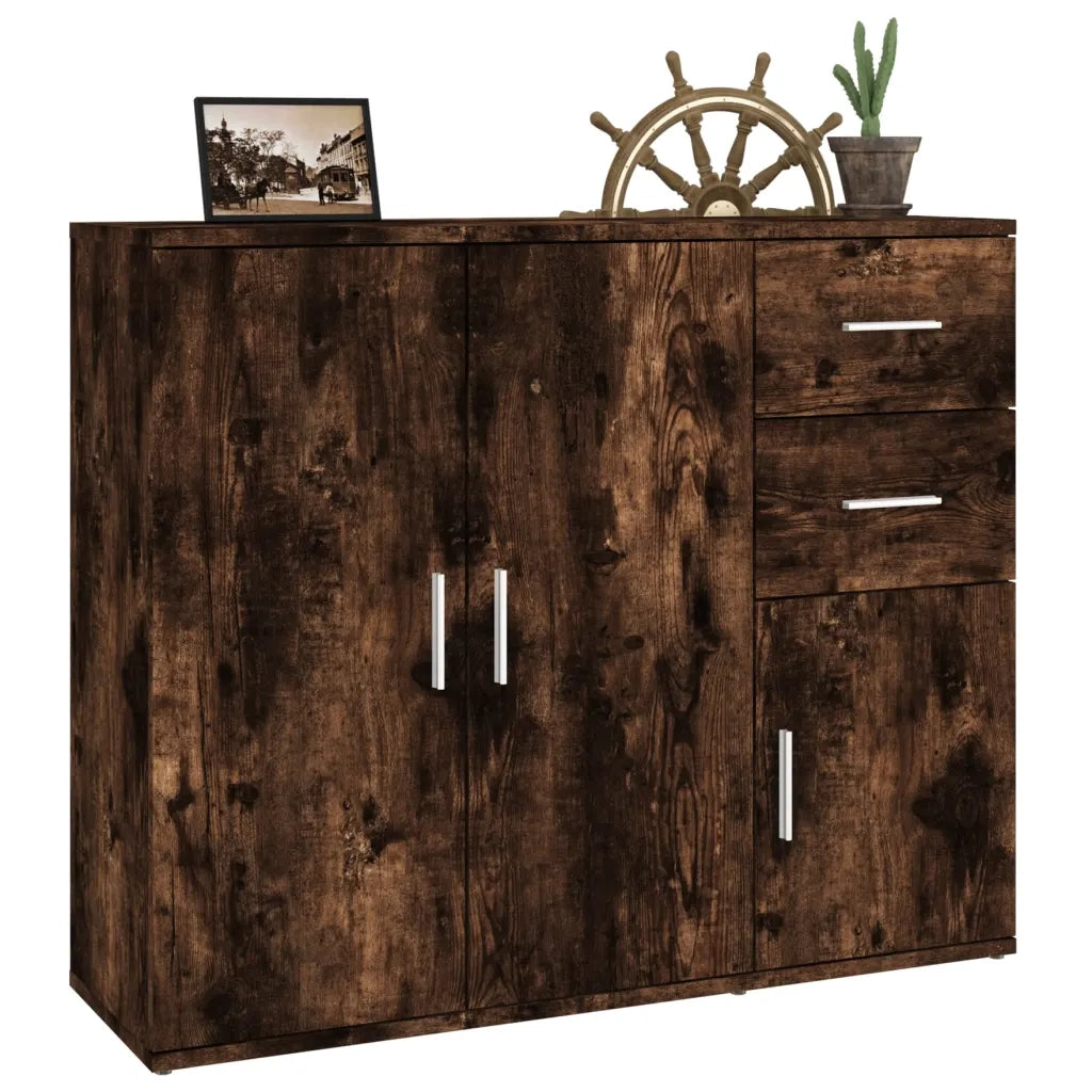 Credenza-Buffet-Armadio da cucina Rovere Fumo 91x29,5x75 cm in Legno Multistrato