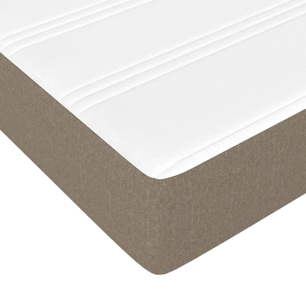Letto singolo | Letto per adulti | Giroletto a Molle con Materasso Tortora 100x200 cm in Tessuto