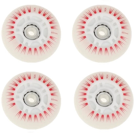 Set di 4 Ruote per Pattini a Rotelle Inline con Illuminazione LED