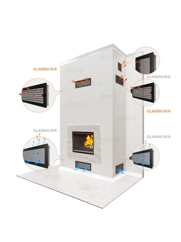 Griglia di ventilazione per camino Bianca - Classic 17x49