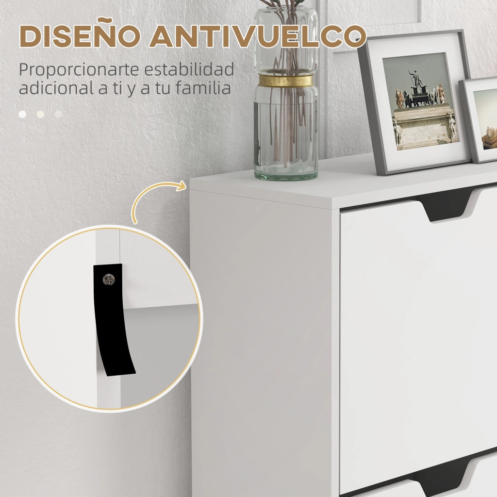 Scarpiera Slim con 4 Ante Abatibili ¨C Xylo ¨C Legno Bianco 95x26x95cm 16 Paia