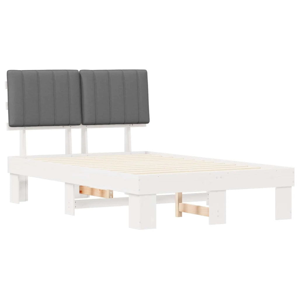 Letto con Testiera Rivestita Grigio chiaro 120 x 190 cm 877508