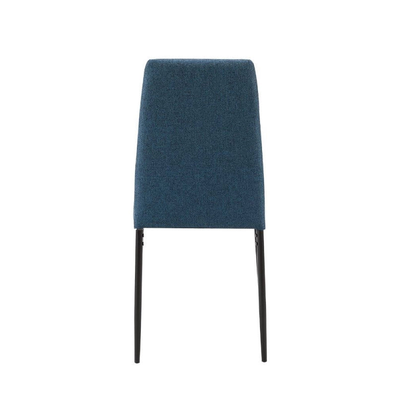 Sedia da pranzo Adara in tessuto blu set 4 pezzi