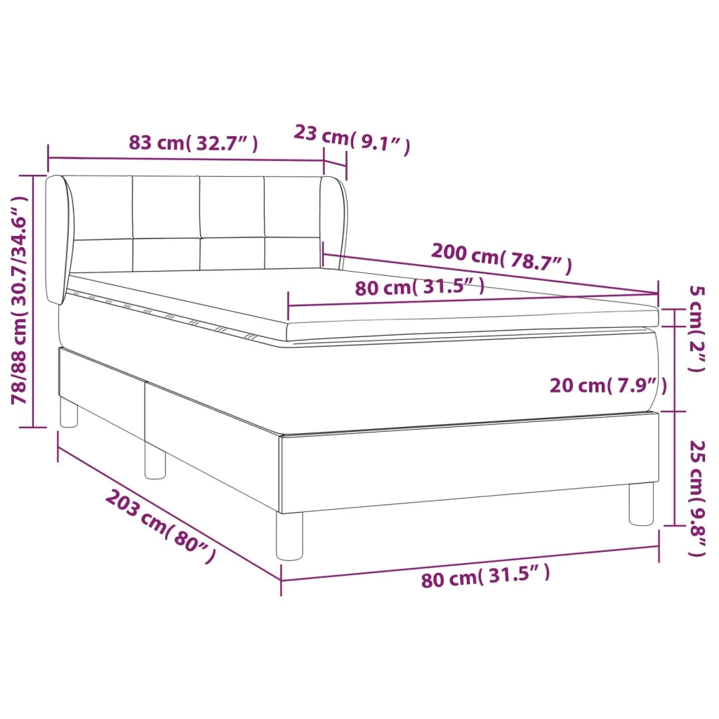 Giroletto a Molle con Materasso-Struttura Letto Blu 80x200 cm inTessuto 369480