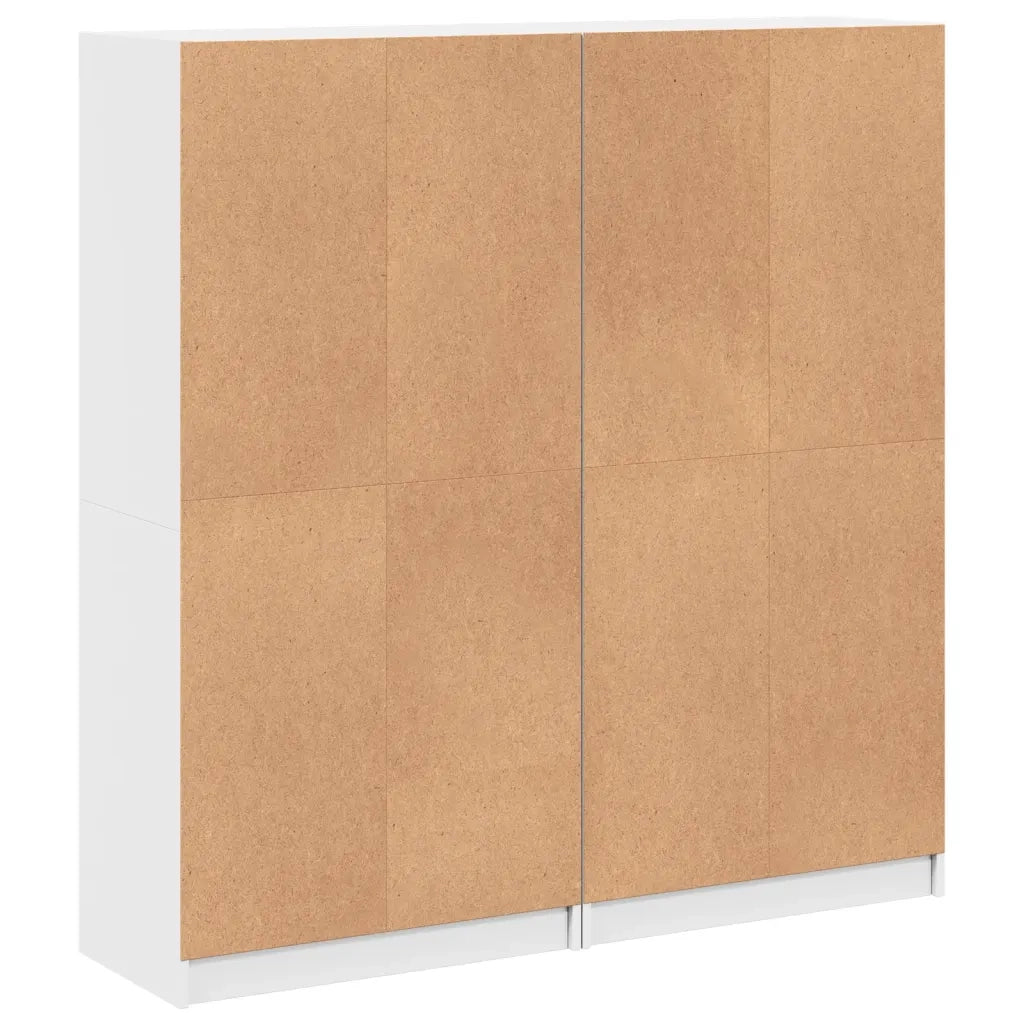 Libreria con Ante Bianca 136x37x142 cm in Legno Multistrato 616516