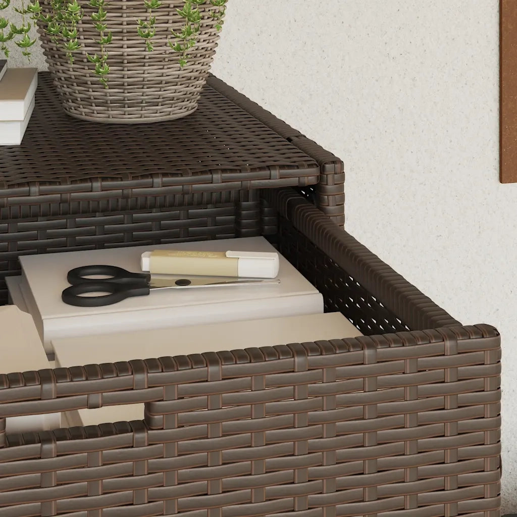 Armadietto Portaoggetti Giardino Marrone 55x55x111cm Polyrattan 365560