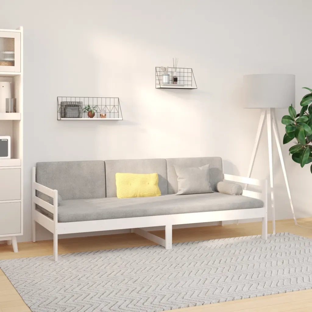 Letto singolo | Letto per adulti | Dormeuse senza Materasso Bianca 80x200 cm Legno Massello Pino