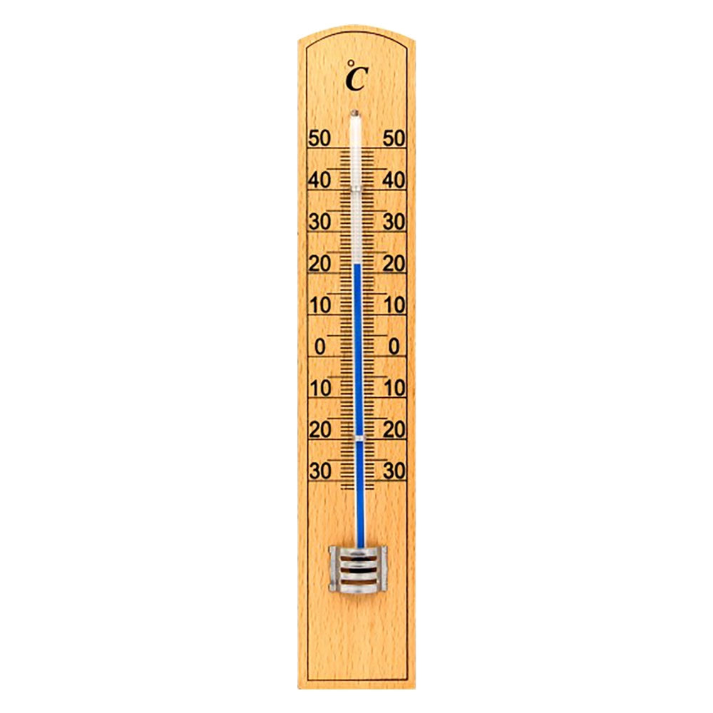 Termometro analogico per interno ed esterno scala meno 30 più 50 gradi in legno di faggio Velamp