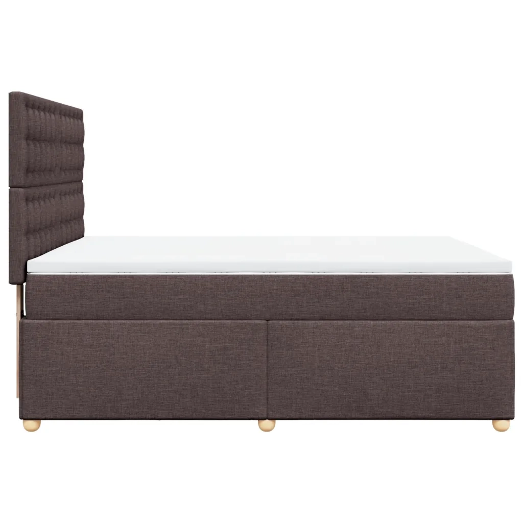 Giroletto a Molle con Materasso Marrone Scuro 140x200cm Tessuto 3291320