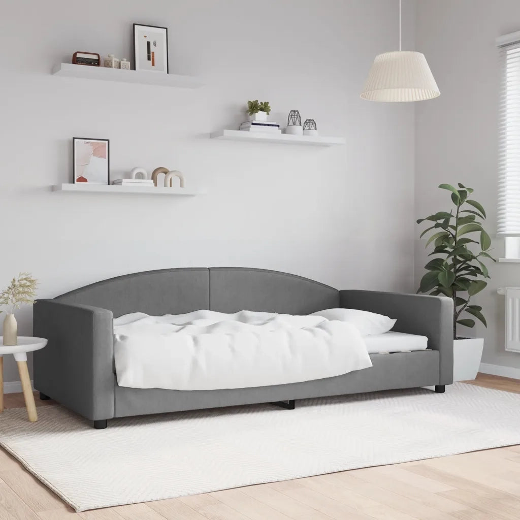 Letto da Giorno Grigio Scuro 100x200 cm in Tessuto 354117