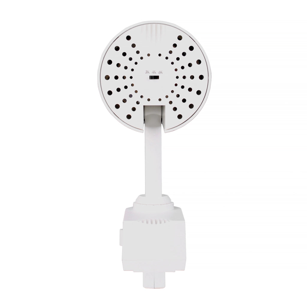 FARETTO LED ORIENTABILE SU BINARIO MONOFASE IN ALLUMINIO BIANCO 30W - TRIPLA TEMPERATURA DI COLORE 3000K-4000K-65000K
