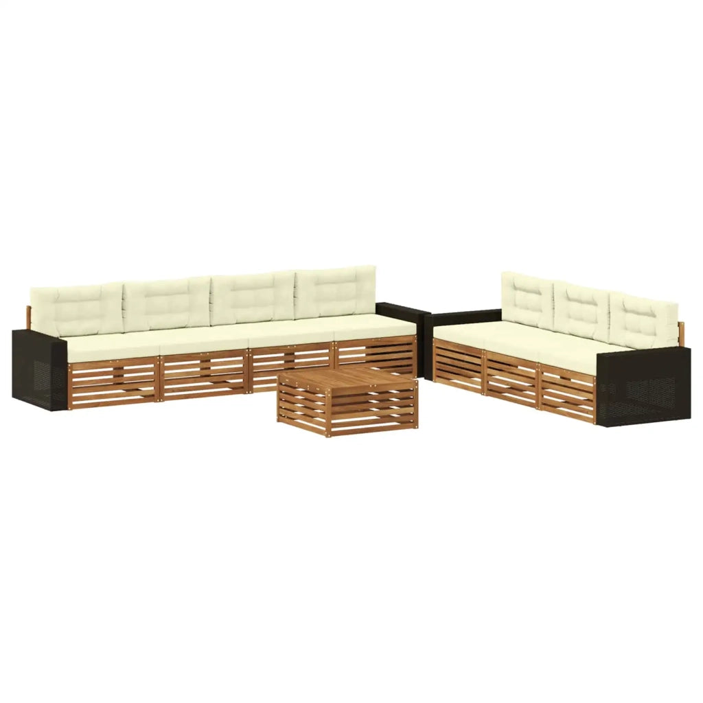 Set di divani da esterno 8 pcs Naturale e Crema 79 x 79 x 37 cm 3383123