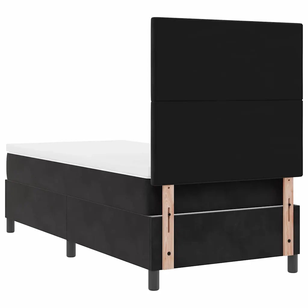 Letto a molle con materasso Nero 90 x 190 cm Velluto 3339802