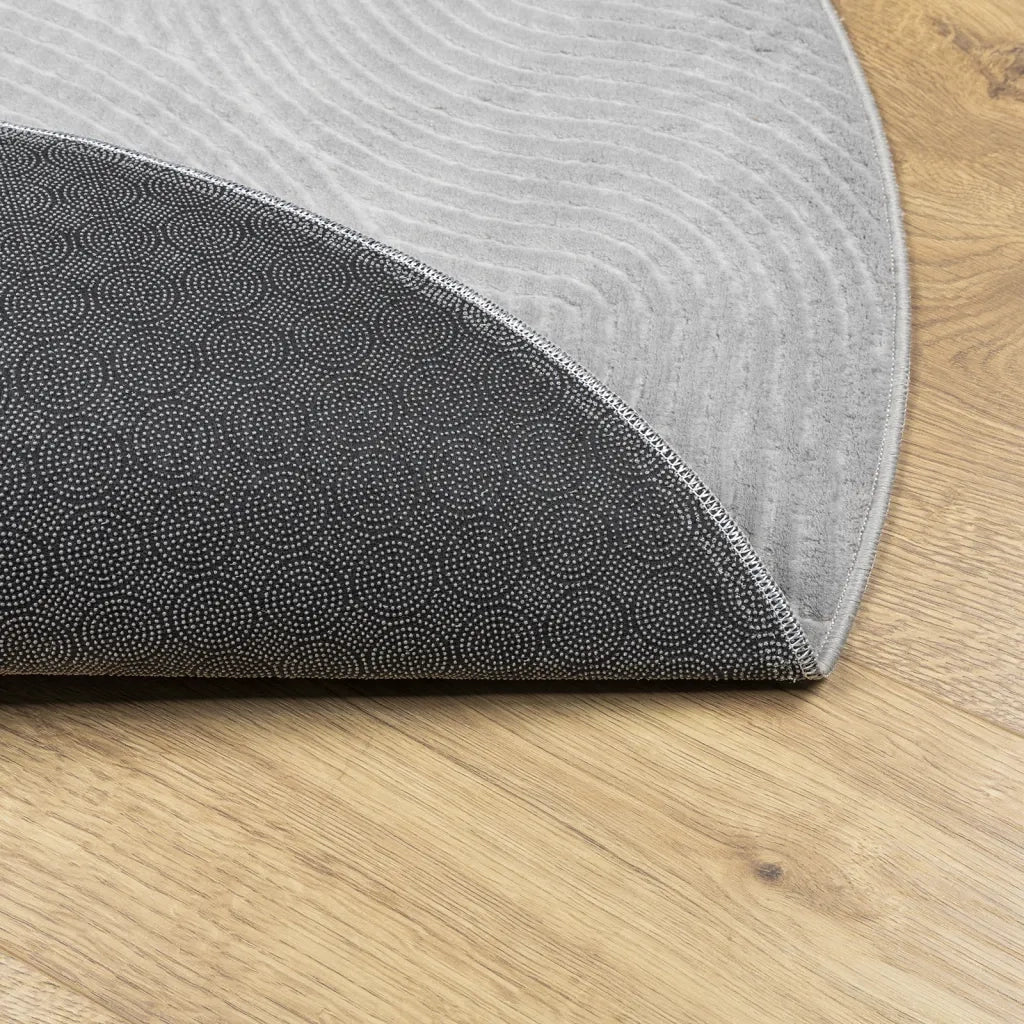 Tappeto IZA a Pelo Corto con Aspetto Scandinavo Grigio Ø 160 cm 375460