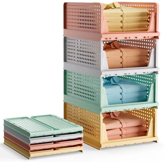 4-pack di cassetti organizzatori per armadio, cassetti organizzatori in plastica, divisori di cassetto esternamente estensibili per armadio, armadio per magazzino, cabina lavanderia