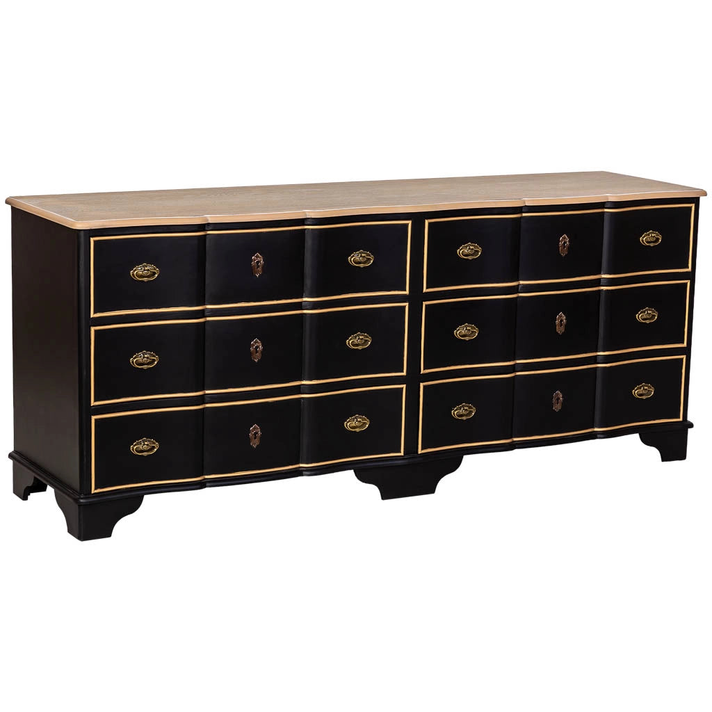 Credenza in legno 193x50x80h cm nera