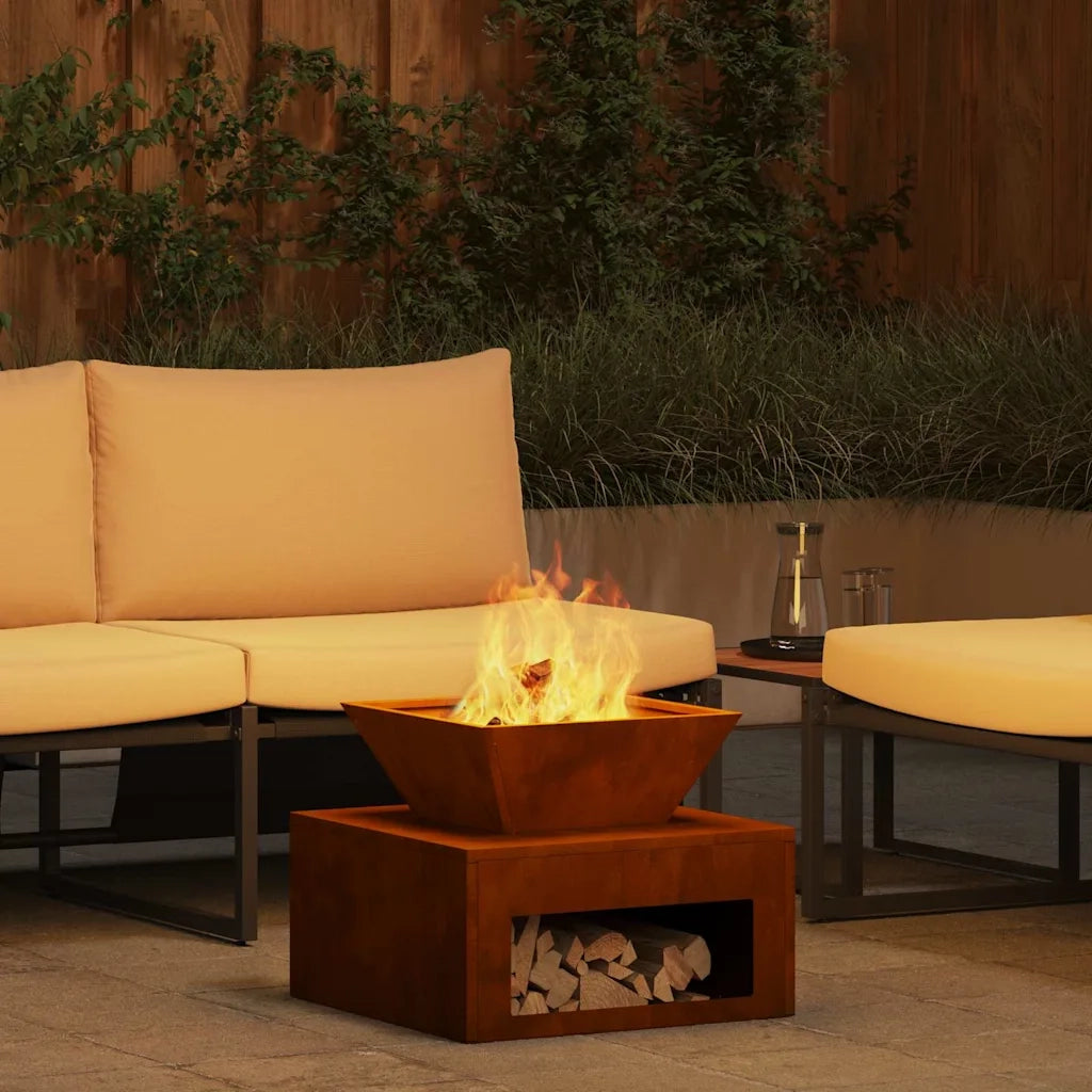 Focolare-Stufa-Camino Ruggine 50 x 50 x 40 cm acciaio corten 543037