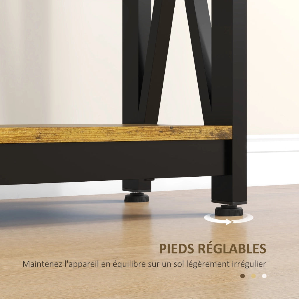 Console industriale a 2 livelli con prese ¨C zephmum ¨C 100x24x75 marrone