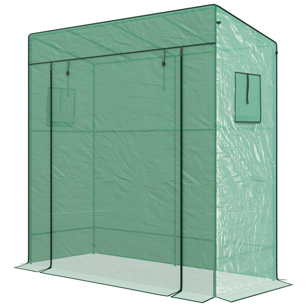 Serra da Esterno con Finestre a Rete e Porta a Cerniera ¨C zephmum ¨C Verde 196x77x197 cm