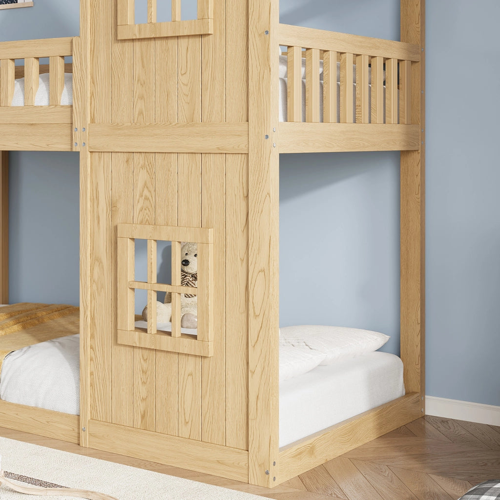 LETTO A CASTELLO Casa 90x200 cm Legno Naturale
