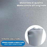 Kit Riparazione Tessuto Cielo Auto - Nido D'ape Grigio Chiaro Senza Colla - Misura 1,50 x 1 m - Adatto anche per Pannelli Portiere e Pantoni