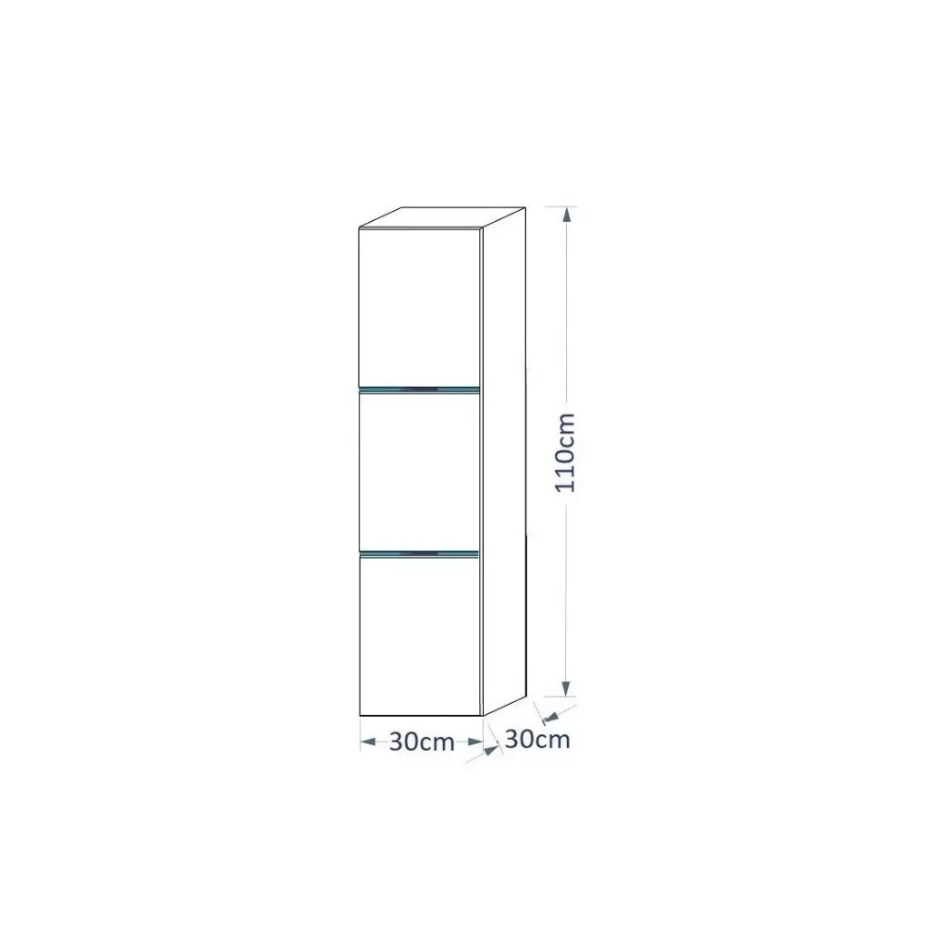 Set di mobili da bagno bianchi, collezione RAVEN, colonne, specchio, mobile sotto lavabo.