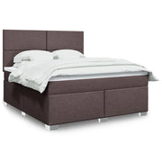Giroletto a Molle con Materasso Marrone Scuro 180x200cm Tessuto