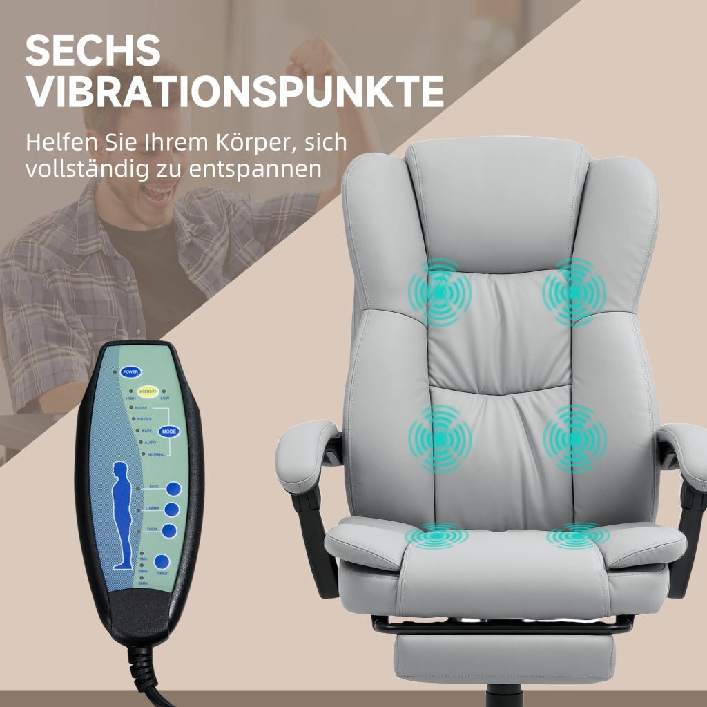 Sedia da ufficio con funzione massaggio, sedia ergonomica da scrivania con funzione reclinabile, sedia direzionale regolabile in altezza con funzione