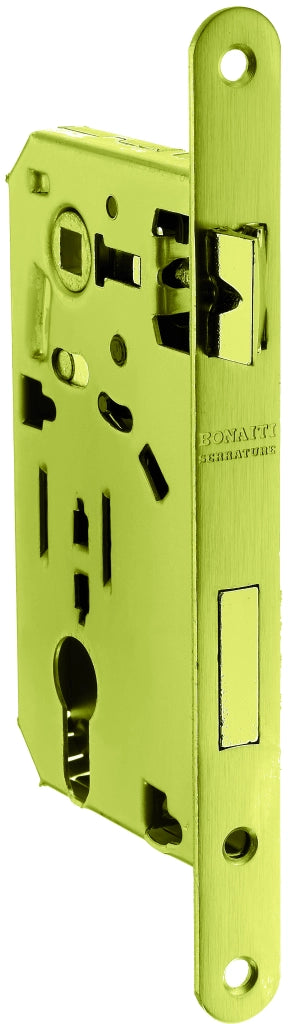 Bonaiti SERRATURA LEGNO PATENT INF. B/TONDO Art. 290 - ottonato lucido E.50