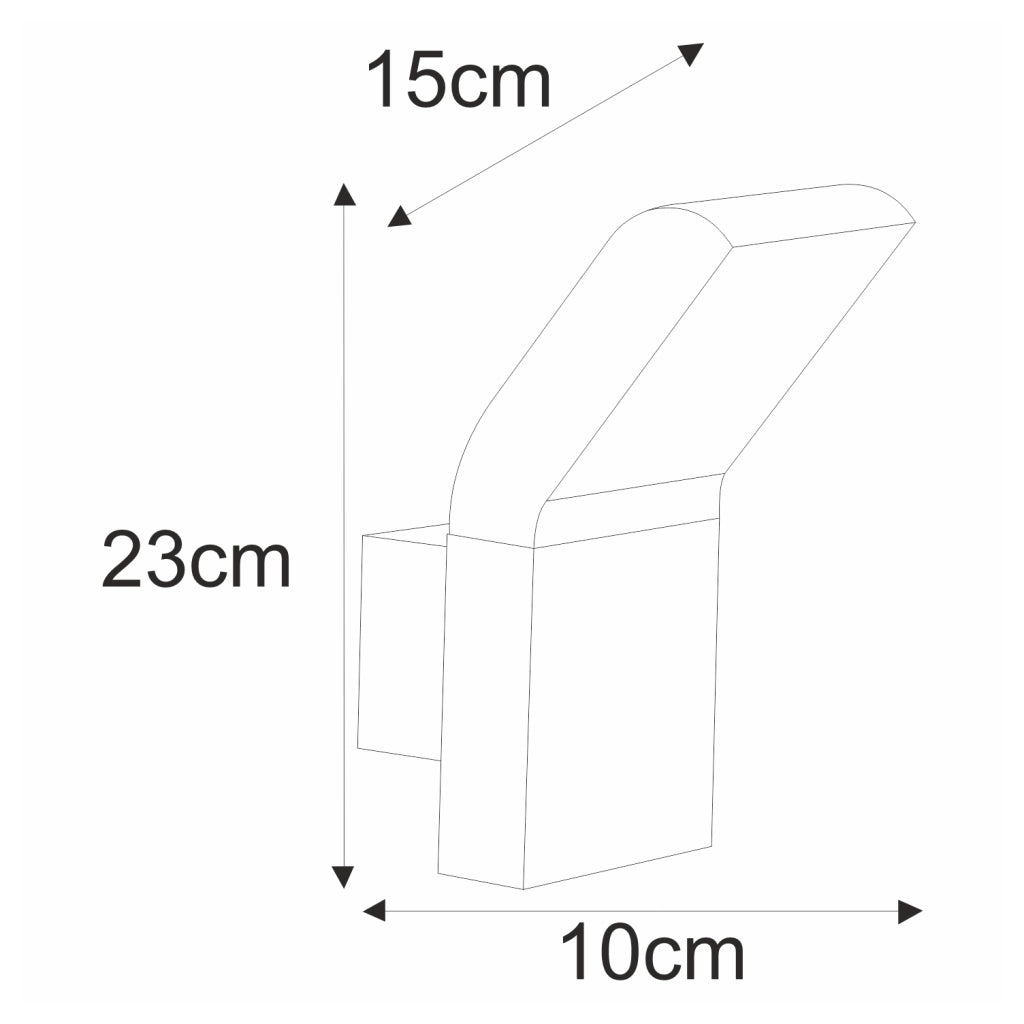 Applique esterno nero moderno LED 9W IP54 VIDAR Kaja