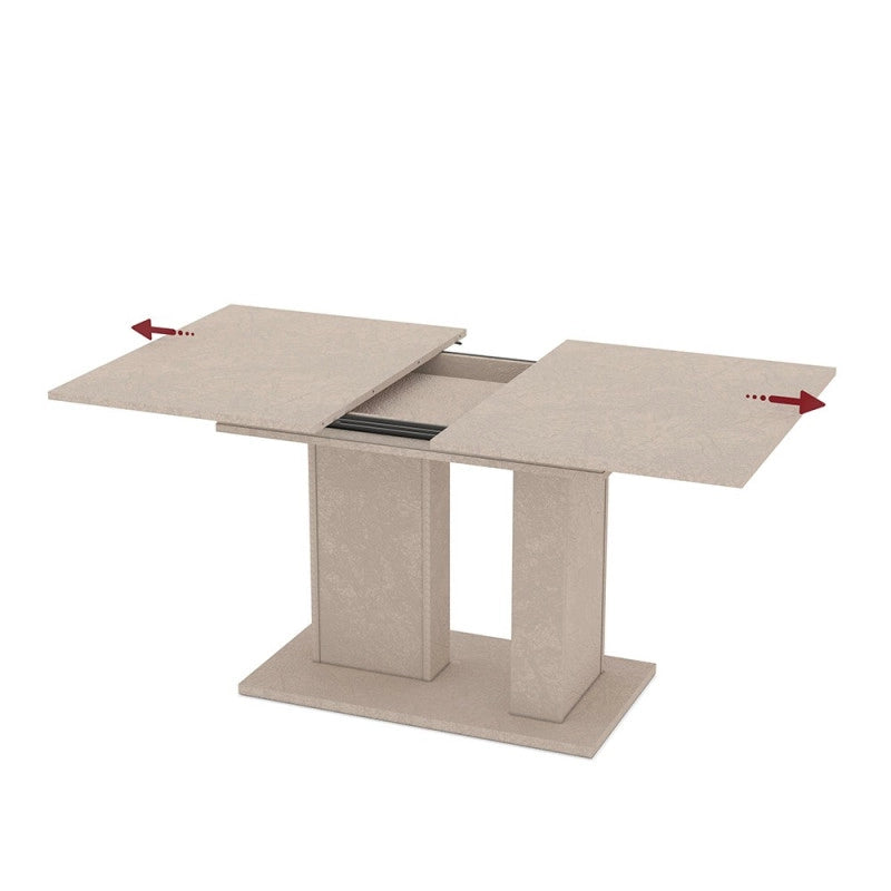 Tavolo allungabile Sone con allunga centrale colore cashmere