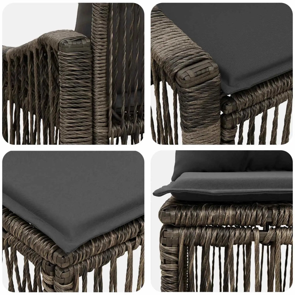 Set Divano da Giardino 4 pz Grigio polyrattan 3435929