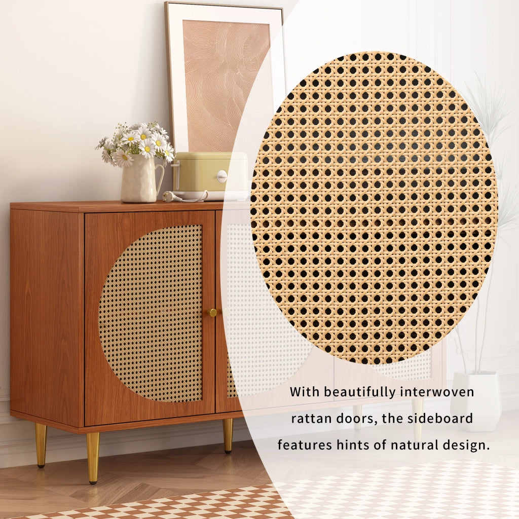 Credenza con 3 ante e ripiani regolabili; in legno ingegnerizzato; per soggiorno; camera; cucina; 129.8 × 40 × 76 cm