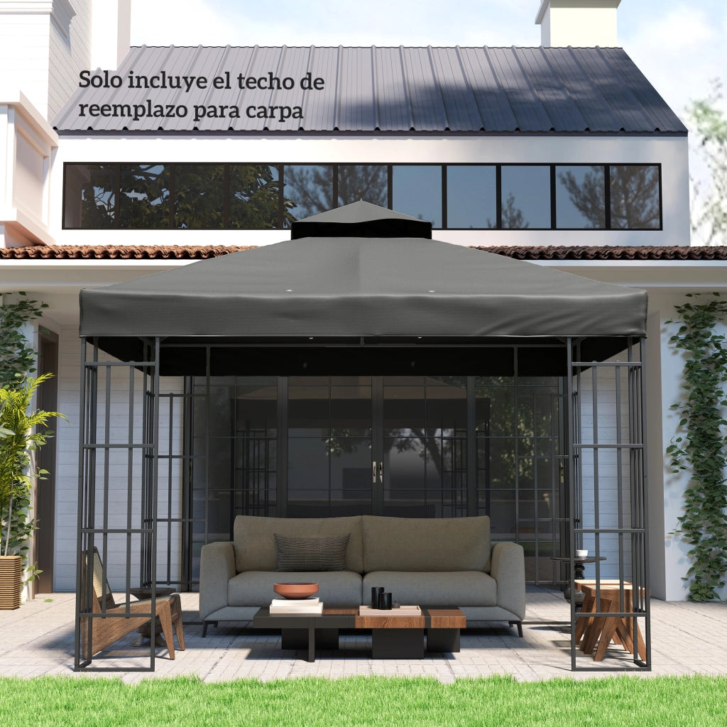 Toldo da giardino 3x3 m con protezione UV ¨C Minimal ¨C grigio scuro