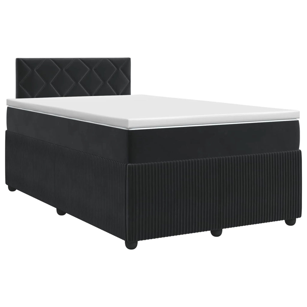 Letto box spring con materasso Nero 120 x 200 cm Velluto 3451663