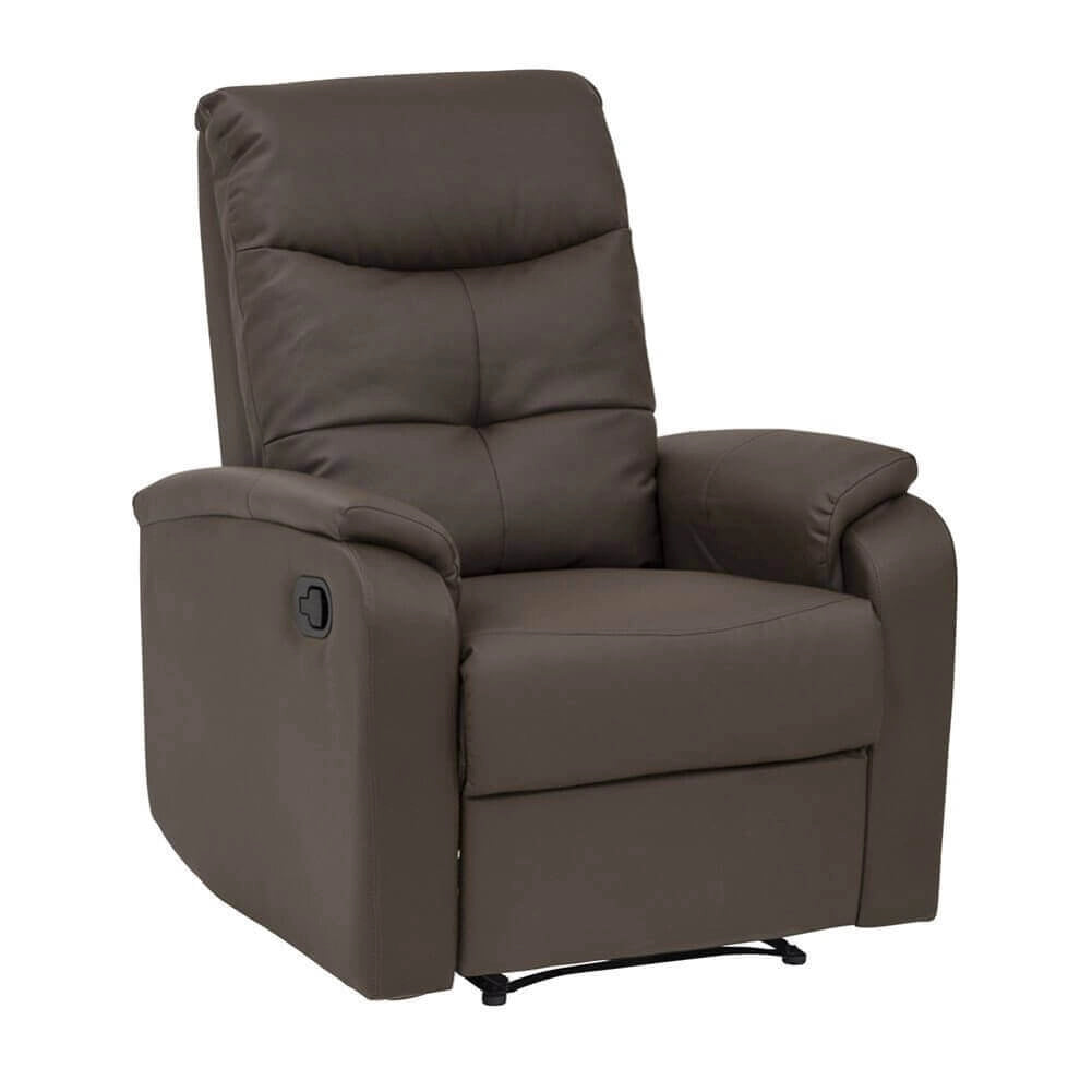 POLTRONA RELAX IN ECOPELLE MARRONE DAL DESIGN MODERNO