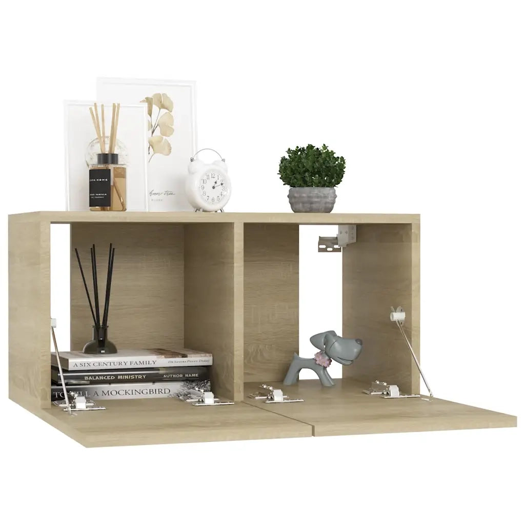 Mobili Porta TV Pensili 2pz-Set di 2 Credenza per TV Rovere Sonoma 60x30x30 cm