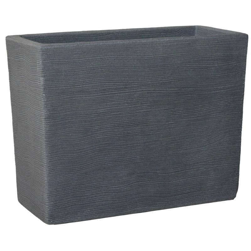 Vaso Fioriera Cassetta Alta Rigata Shabby Vasar h 61cm in resina Colore: Grigio Ghisa