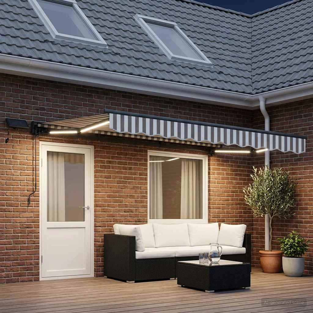 Cornice per Tenda Manuale con LED 5 x 3 m 3426396