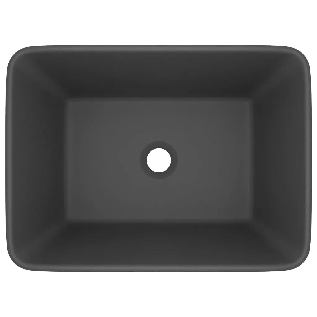 Lavandino Luxury Grigio Scuro Opaco 41x30x12 cm in Ceramica 147049