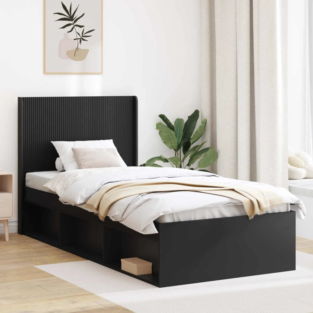 Testiera Letto Nero Legno ingegnerizzato 889636