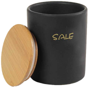 Barattolo in ceramica con tappo di legno COLORI: NERO, Colore e Fantasia: SALE