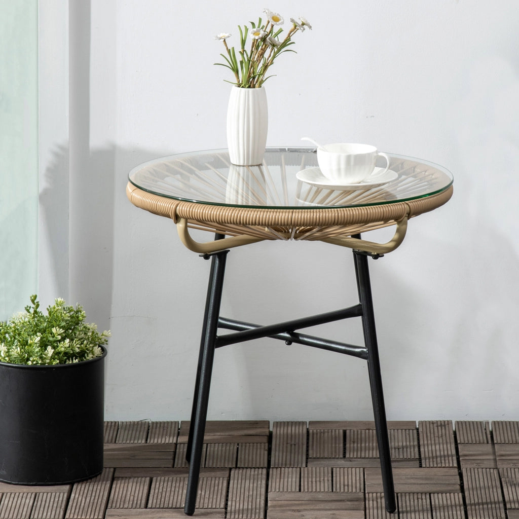 Tavolo da giardino in polyrattan ¨C Minimal ¨C beige, 50x50 cm