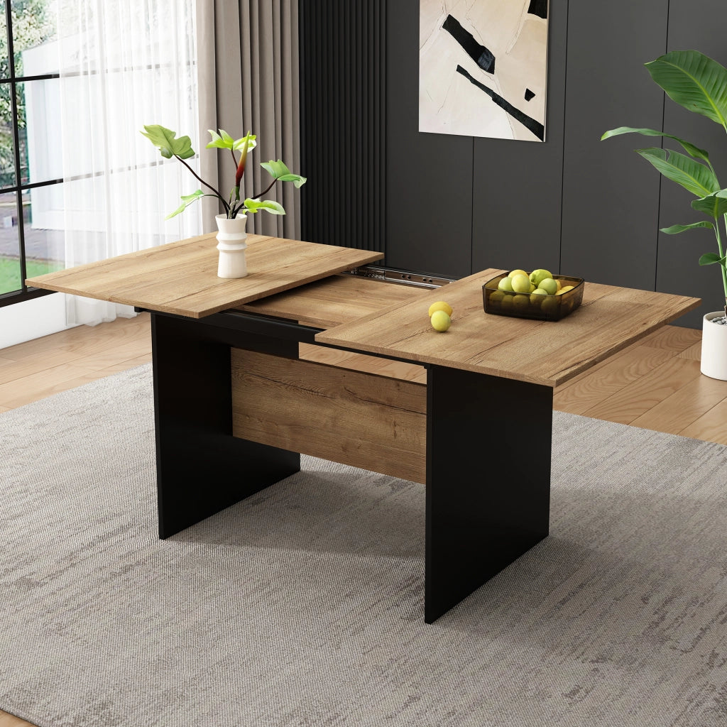 Tavolo da pranzo allungabile per 4-6 persone con piano estensibile e struttura in MDF per sala da pranzo; 180×80×75 cm