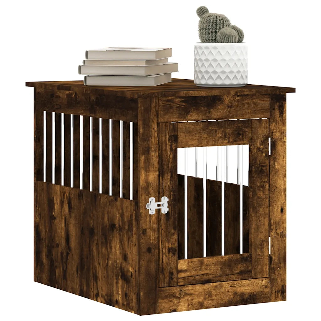 Gabbia Cani da Arredamento Rovere Fumo 55x75x65cm Multistrato 838320