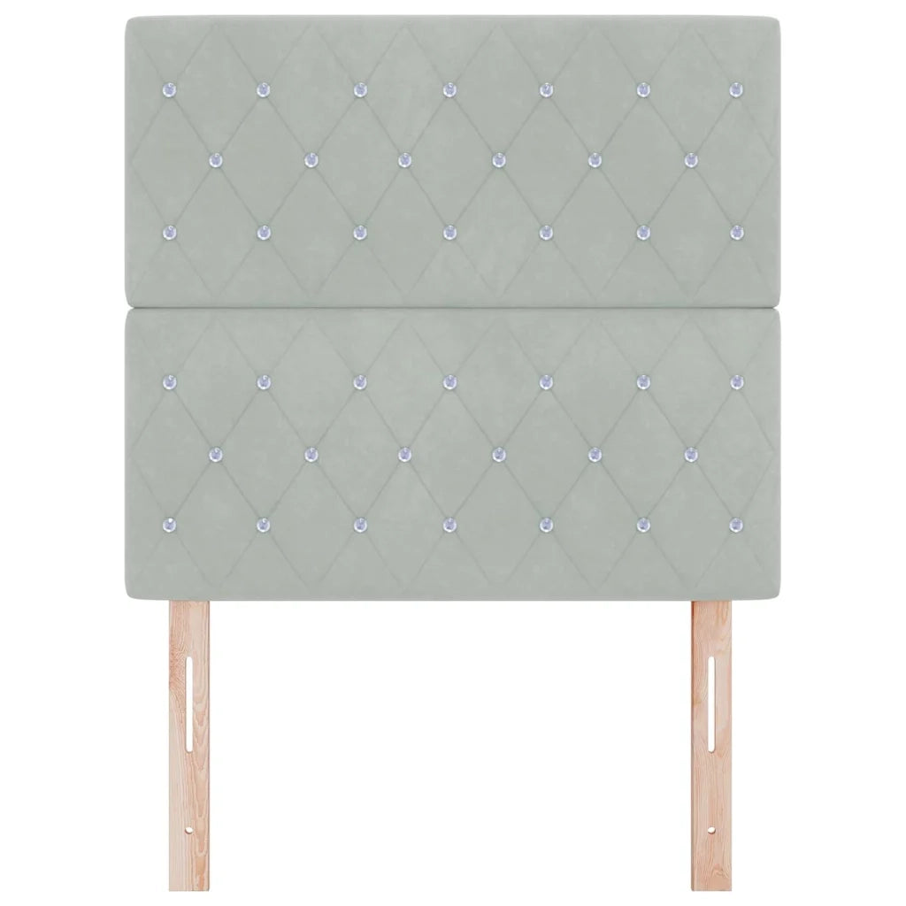 Testiera | Testata Grigio chiaro 100 cm Velluto