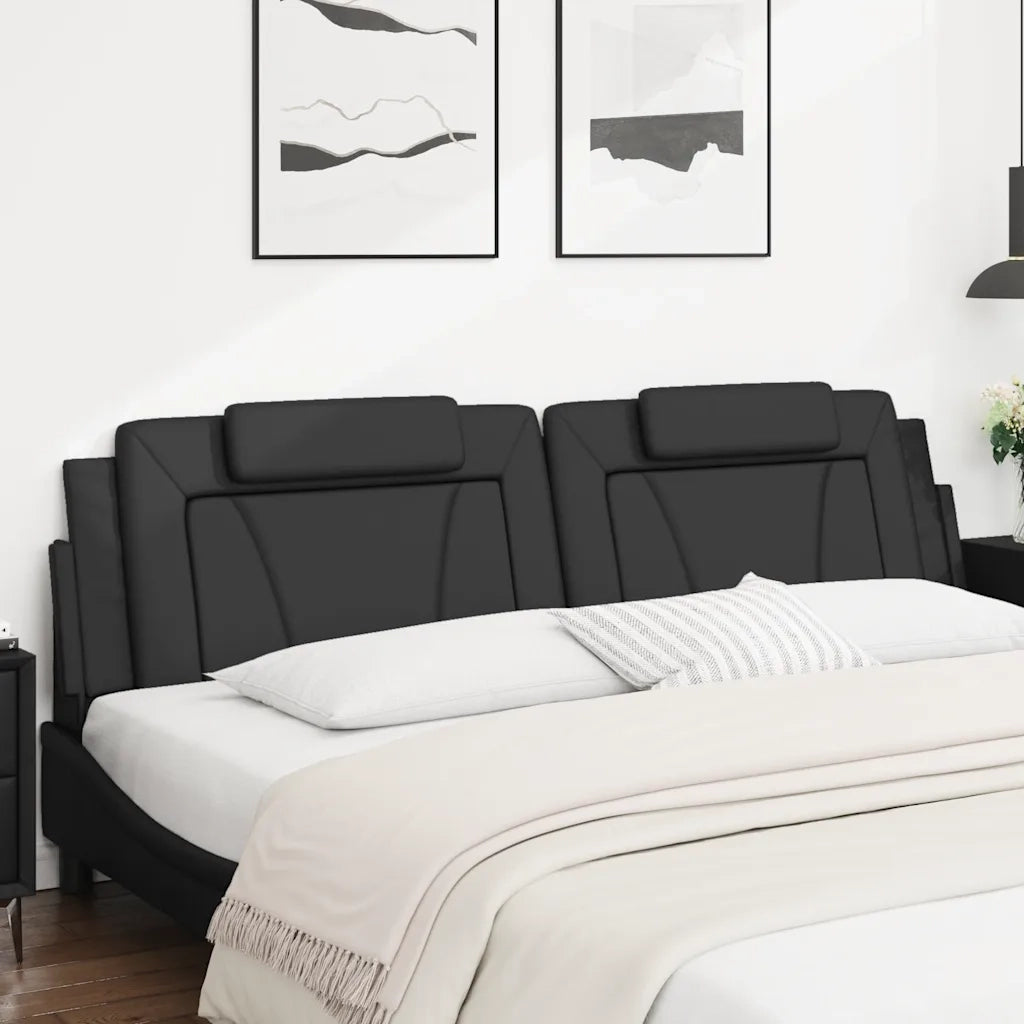 Cuscino Testiera-Cuscino per Testiera Viana Nero 200 cm in Similpelle