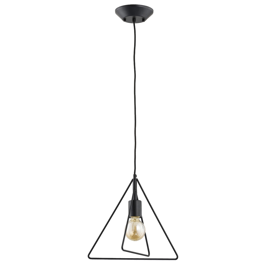 Lampada a sospensione minimal nera triangoli E27 15W Carvi